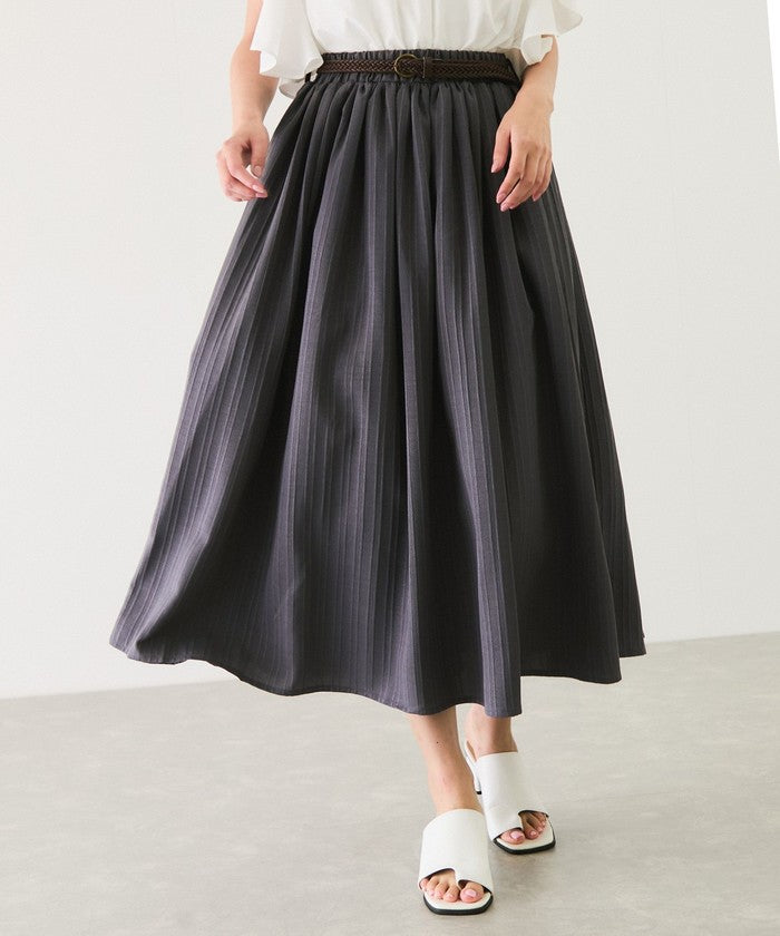 ジャイロ JAYRO 楊柳ストライプベルト付きスカート （ブラック） ブラック