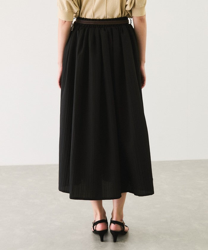 ジャイロ JAYRO 楊柳ストライプベルト付きスカート （ブラック） ブラック