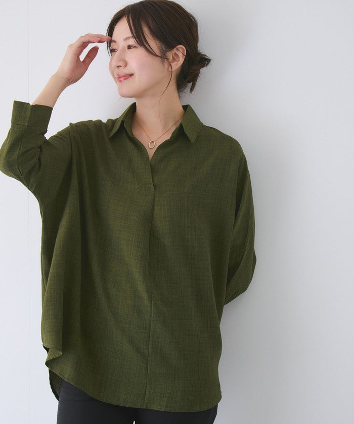 ジャイロ JAYRO 麻ライクスキッパーブラウス （ブルー） ブルー