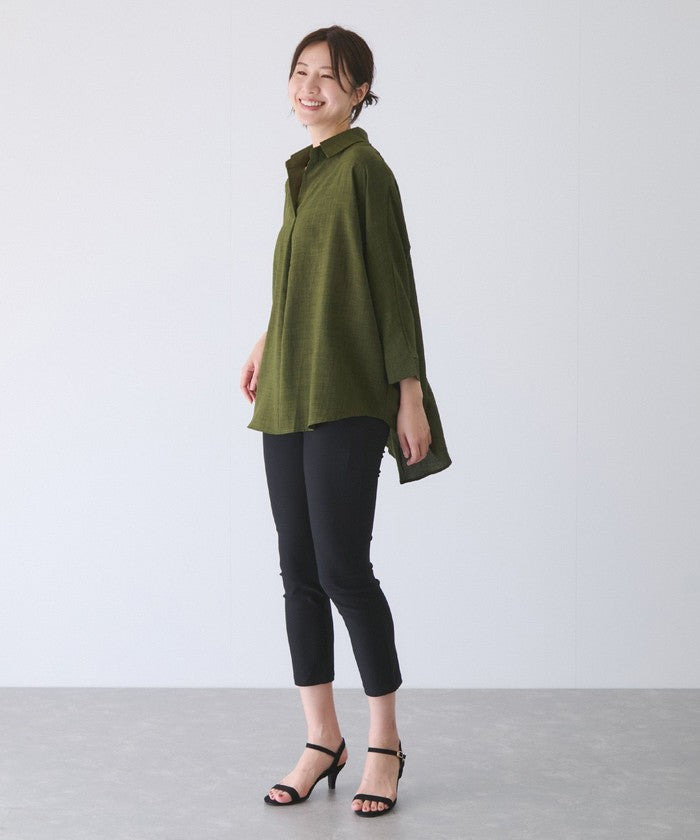 ジャイロ JAYRO 麻ライクスキッパーブラウス （ブルー） ブルー