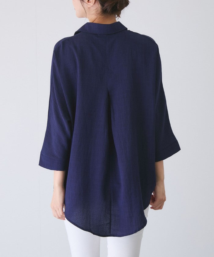 ジャイロ JAYRO 麻ライクスキッパーブラウス （ブルー） ブルー