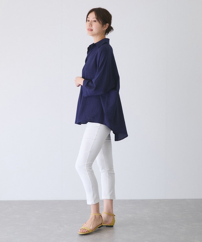 ジャイロ JAYRO 麻ライクスキッパーブラウス （ブルー） ブルー