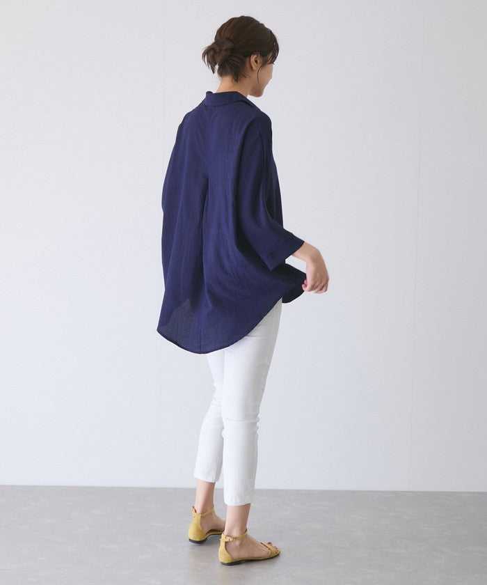 ジャイロ JAYRO 麻ライクスキッパーブラウス （ブルー） ブルー