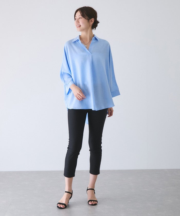 ジャイロ JAYRO 麻ライクスキッパーブラウス （ブルー） ブルー