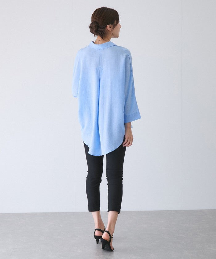 ジャイロ JAYRO 麻ライクスキッパーブラウス （ブルー） ブルー