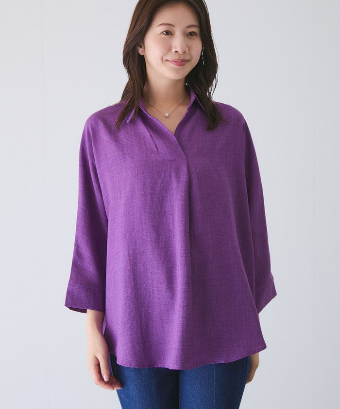 ジャイロ JAYRO 麻ライクスキッパーブラウス （ブルー） ブルー