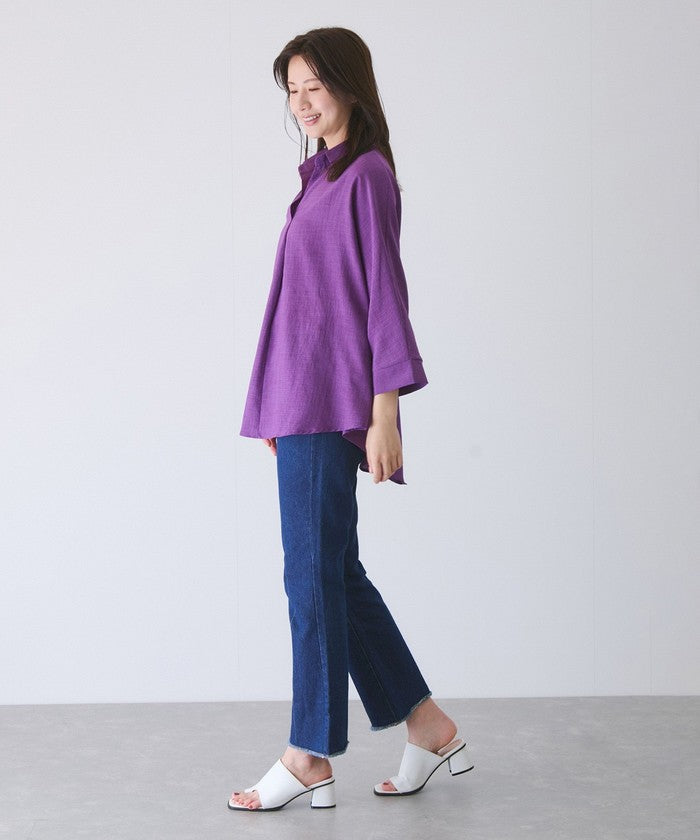 ジャイロ JAYRO 麻ライクスキッパーブラウス （ブルー） ブルー