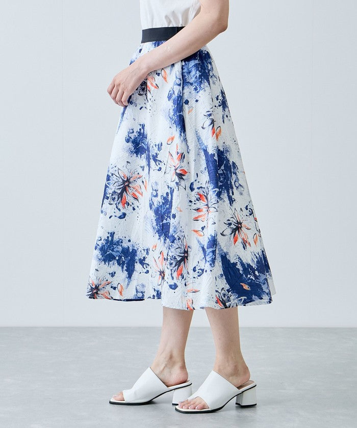 ジャイロ JAYRO フラワーペイント柄スカート N43ー023A （ブラック） ブラック