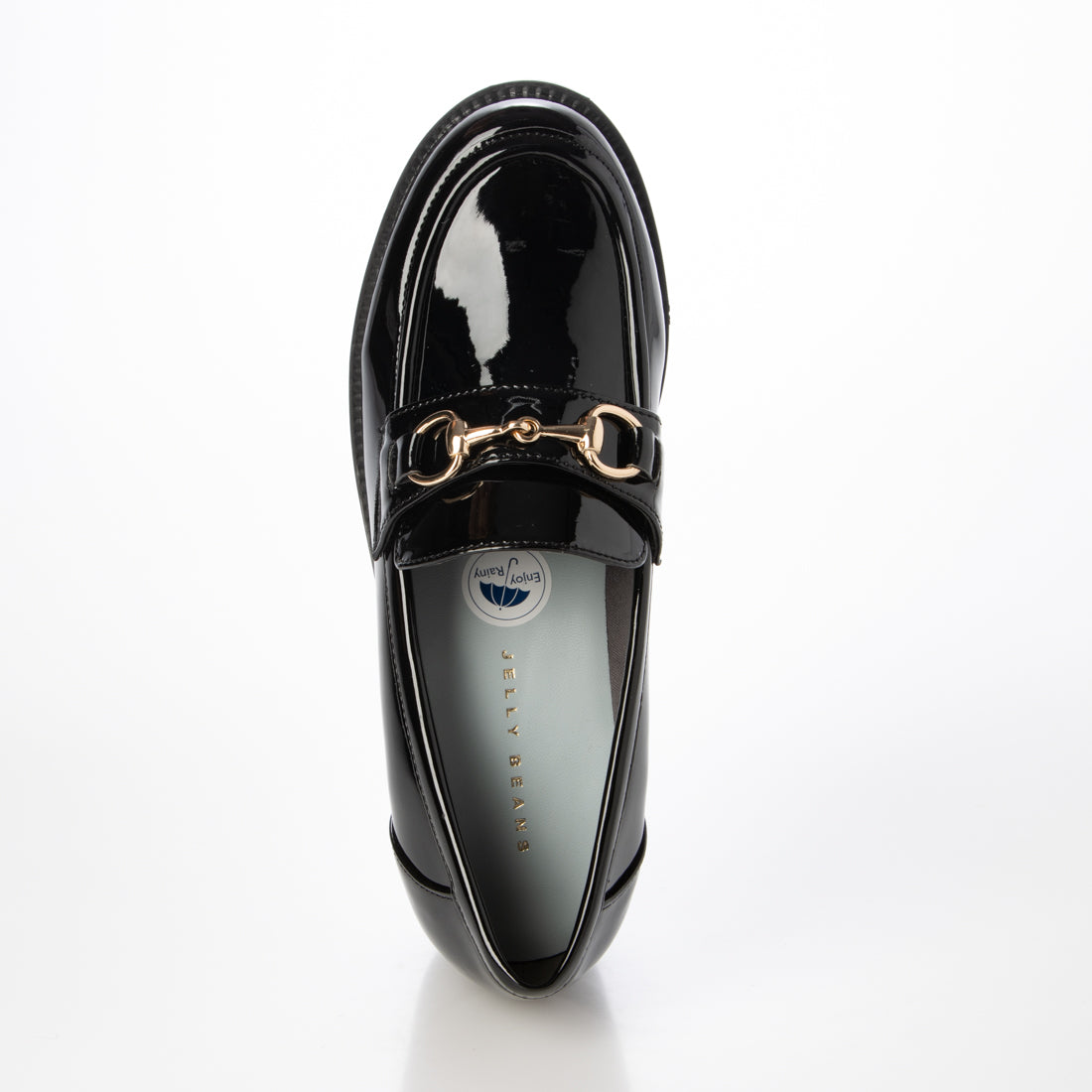 ジェリービーンズ JELLY BEANS 【Made in Japan】雨晴兼用ビットヒールローファー 404-69157 （ブラックエナメル） ブラックエナメル