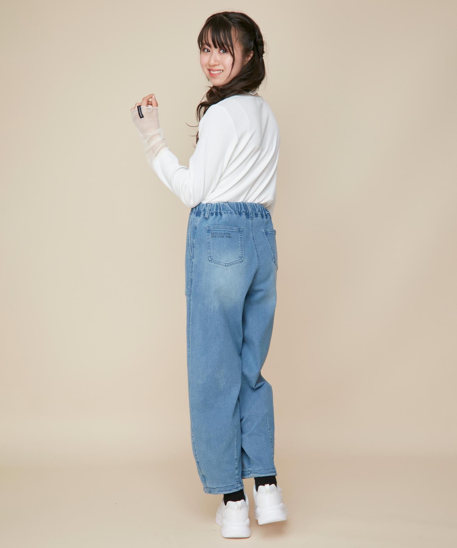 ジェニィラブ JENNI love そでチュール切替えリブロンT