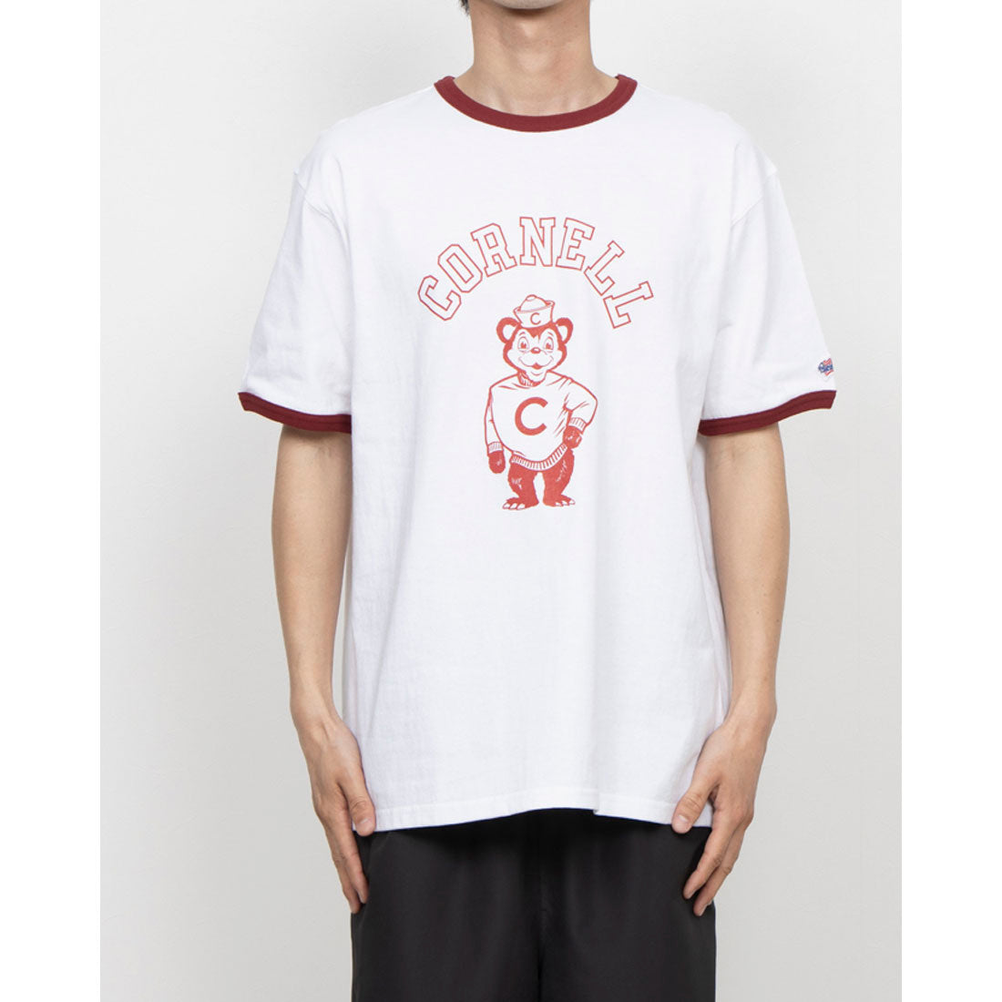 ジェーイーモーガン JEMORGAN Cornell University コーネル大学 カレッジリンガーネックTシャツ JEMORGANボディー （ワインリブ） ワインリブ