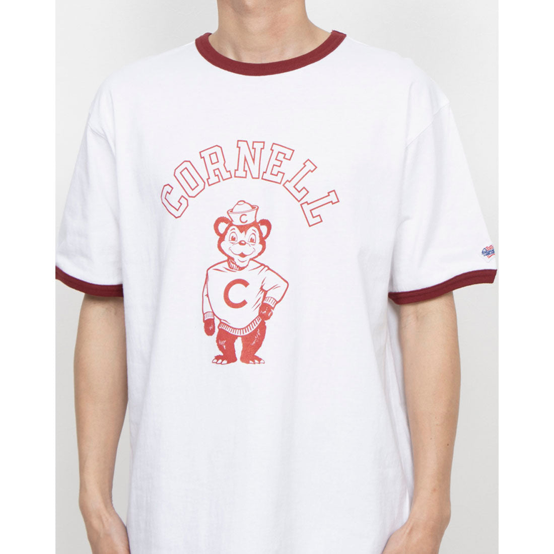 ジェーイーモーガン JEMORGAN Cornell University コーネル大学 カレッジリンガーネックTシャツ JEMORGANボディー （ワインリブ） ワインリブ