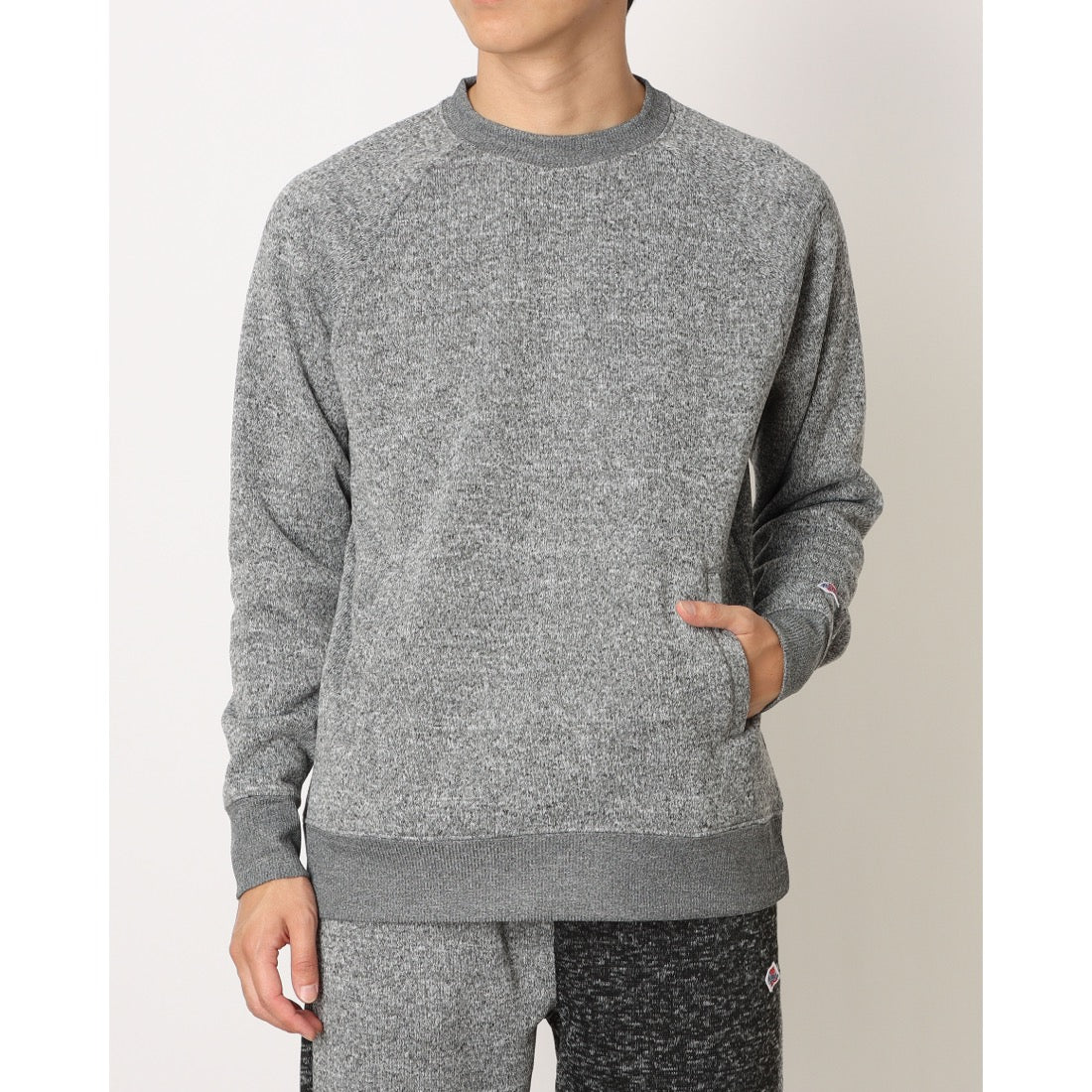 ジェーイーモーガン JEMORGAN JEMORGAN/ニットフリースポケットワッペン付きクルー （杢グレー） 杢グレー