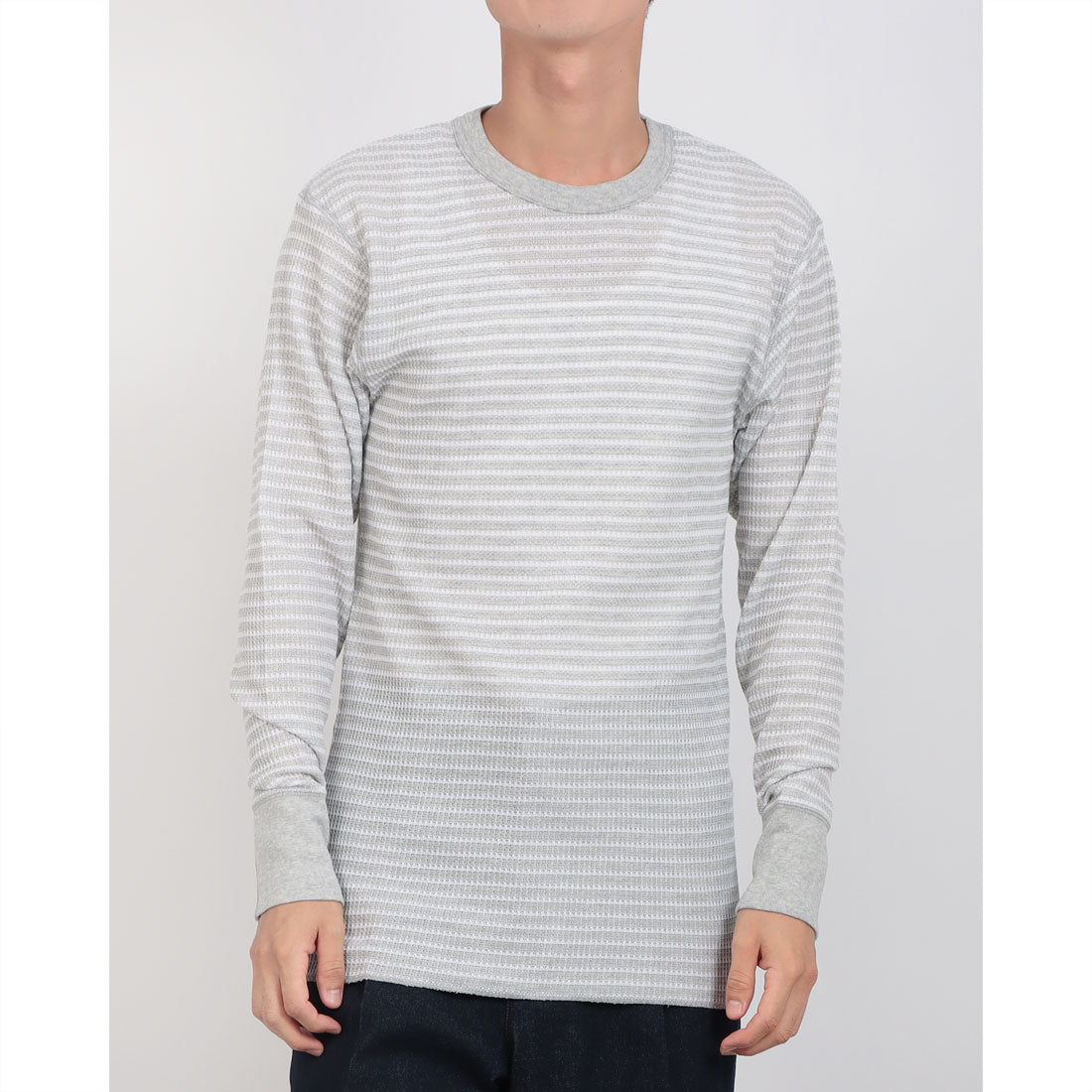 ジェーイーモーガン JEMORGAN JEMORGAN ジェイイーモーガン ワッフルロンT WAFFLE BORDER L/S TEE ワッフルボーダー長袖Tシャツ （グレー×ホワイト） グレー×ホワイト