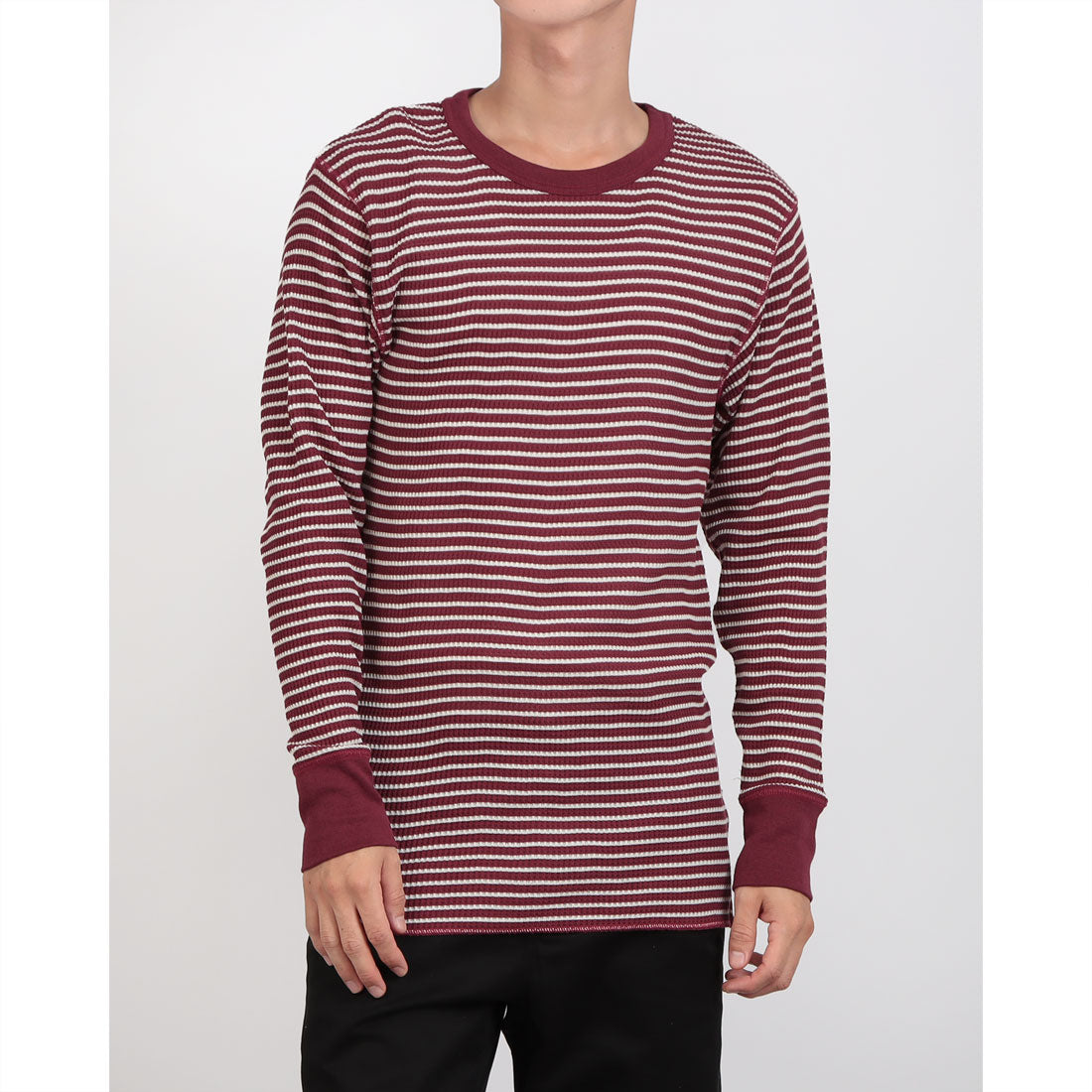ジェーイーモーガン JEMORGAN JEMORGAN ジェイイーモーガン ワッフルロンT WAFFLE BORDER L/S TEE ワッフルボーダー長袖Tシャツ （ワイン×ナチュラル） ワイン×ナチュラル