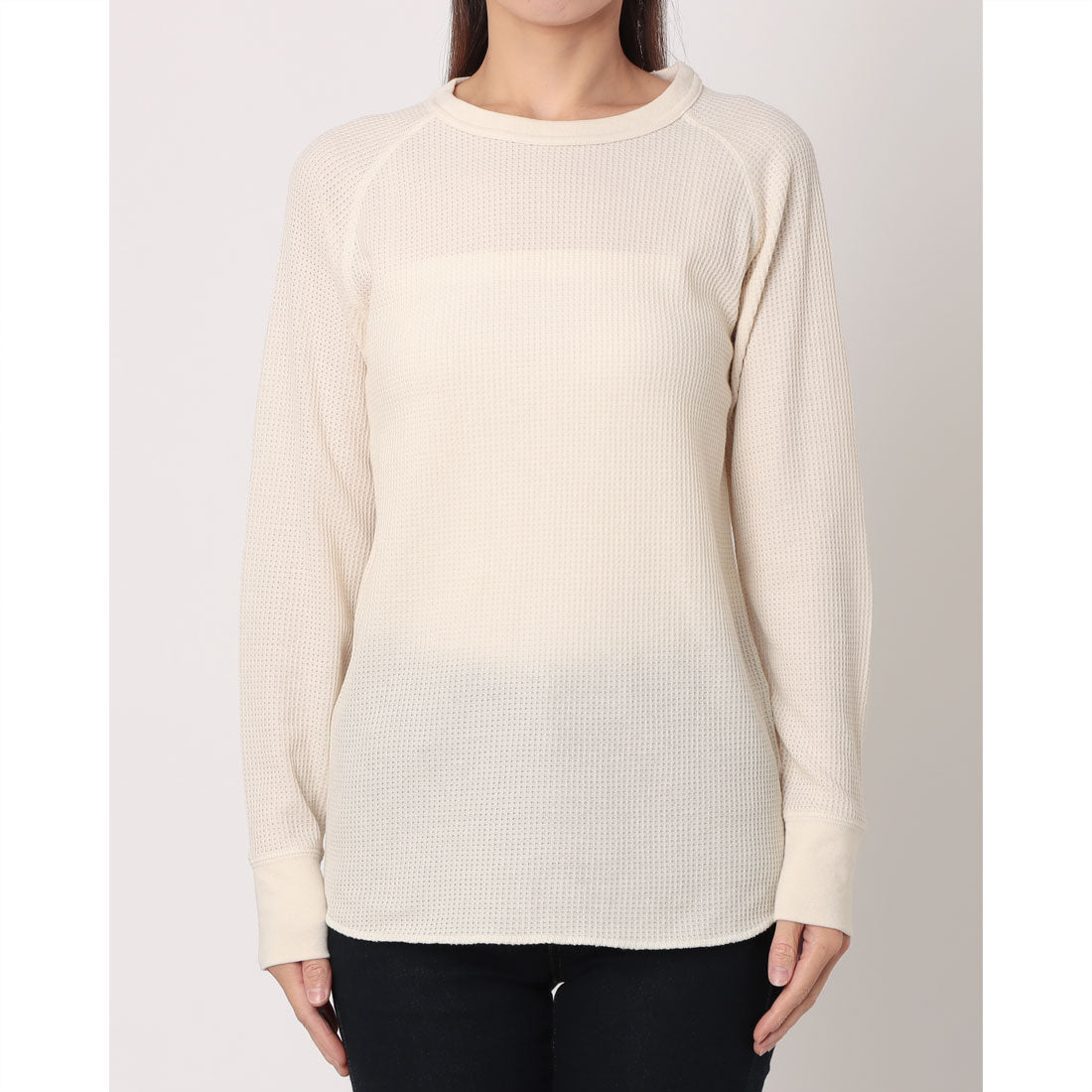 ジェーイーモーガン JEMORGAN ジェイイーモーガン ワッフルロンT 無地 レディース WAFFLE RAGLAN L/S TEE ワッフル ラグランロングスリーブTシャツ  サーマル インナー カットソー 長袖 （ナチュラル） ナチュラル