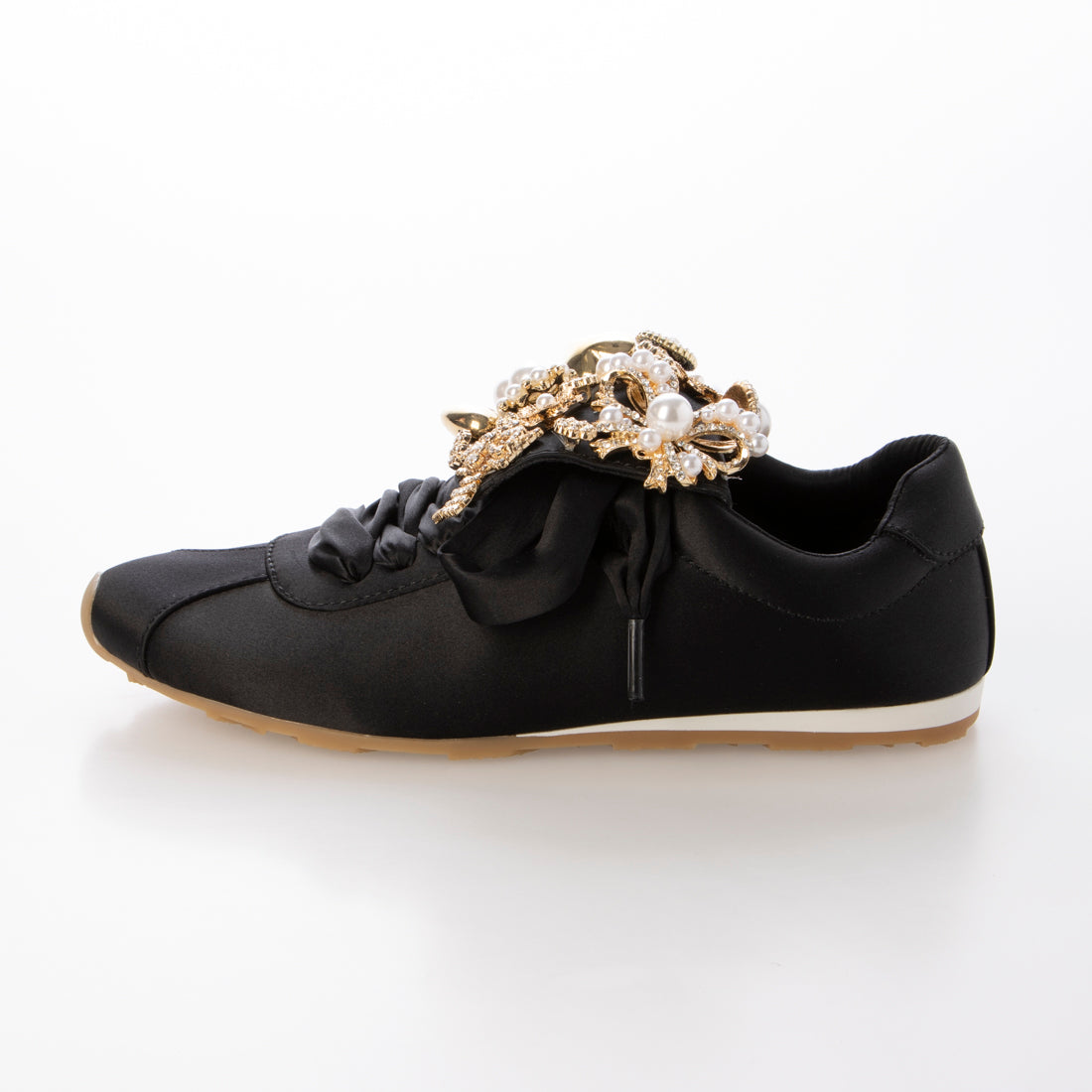 ジェフリーキャンベル Jeffrey Campbell キラキラ ビジュースニーカー （ブラックサテン） ブラックサテン