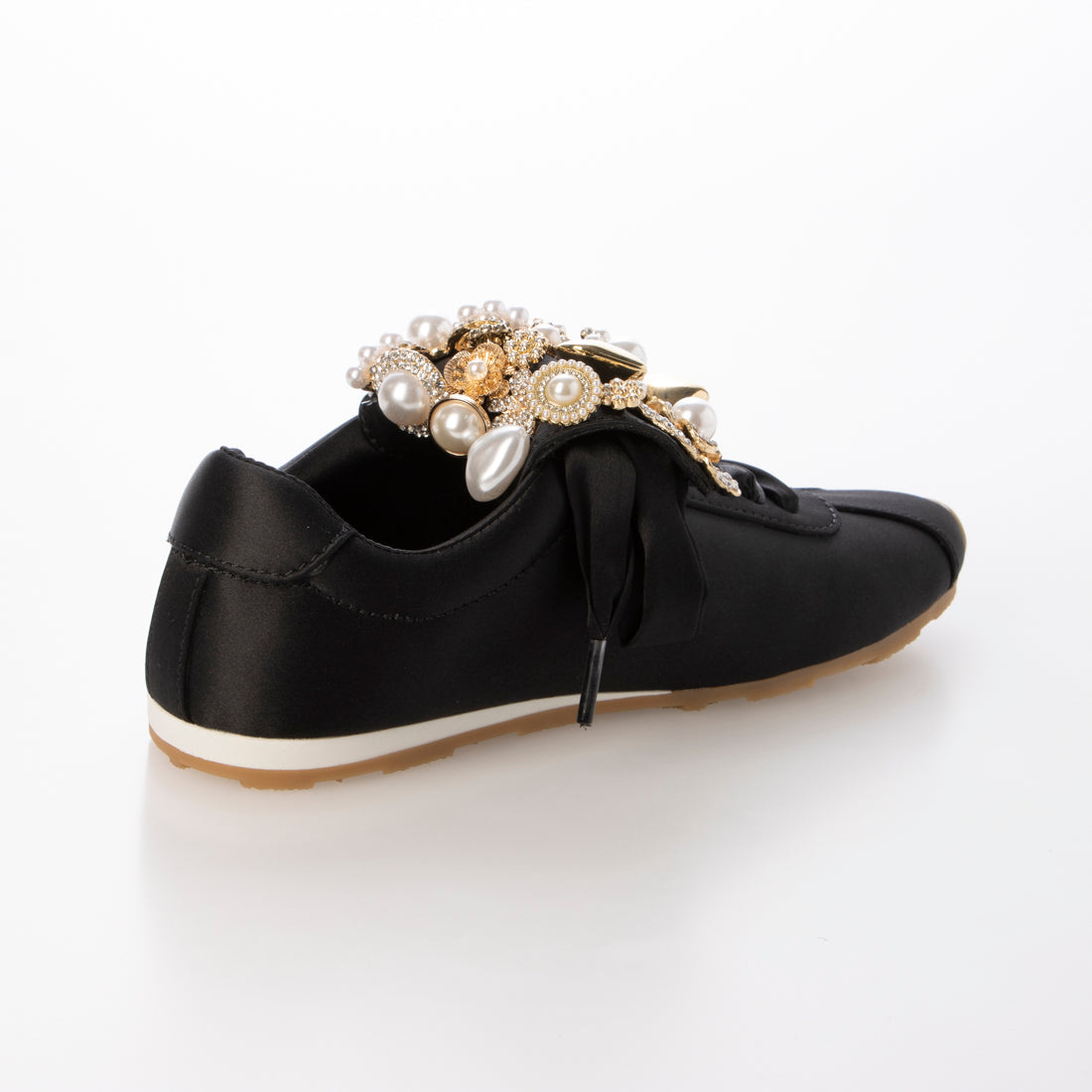 ジェフリーキャンベル Jeffrey Campbell キラキラ ビジュースニーカー （ブラックサテン） ブラックサテン