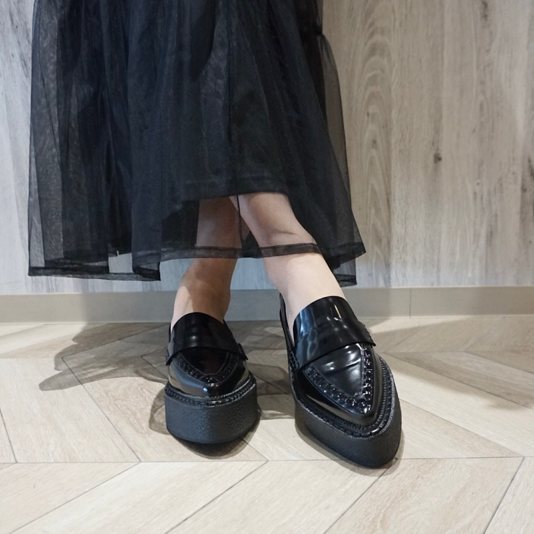 ジェフリーキャンベル Jeffrey Campbell 厚底ローファー （ブラック） ブラック