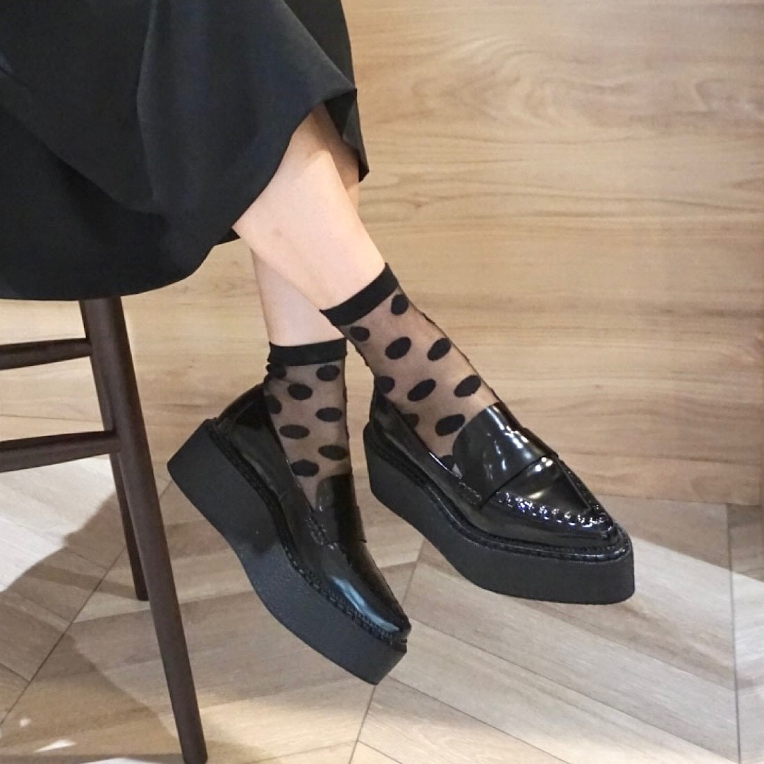 ジェフリーキャンベル Jeffrey Campbell 厚底ローファー （ブラック） ブラック