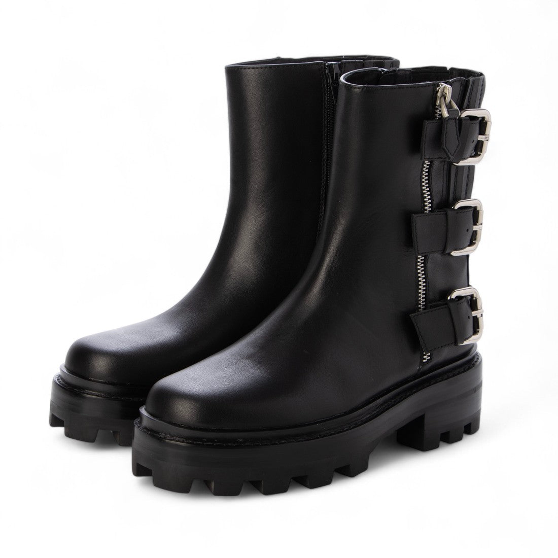 ジェフリーキャンベル Jeffrey Campbell 3連ベルトデザインブーツ （ブラック） ブラック