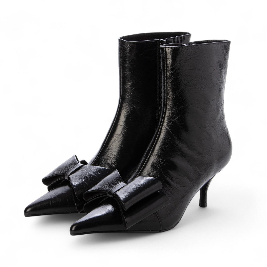 ジェフリーキャンベル Jeffrey Campbell ポインテッドトゥ リボンデザインブーツ （ブラック） ブラック