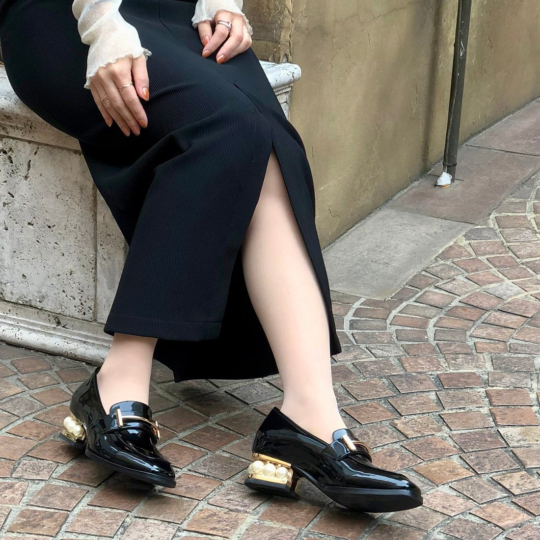 ジェフリーキャンベル Jeffrey Campbell パールヒールローファー