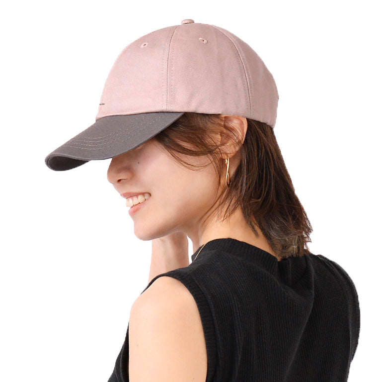 エクレボ exrevo キャップ レディース 深め uv 帽子 無地 おしゃれ uvカット メンズ キッズ 夏 シンプル コットン ベースボールキャップ 日よけ （ピンクグレージュ×チャコール） ピンクグレージュ×チャコール