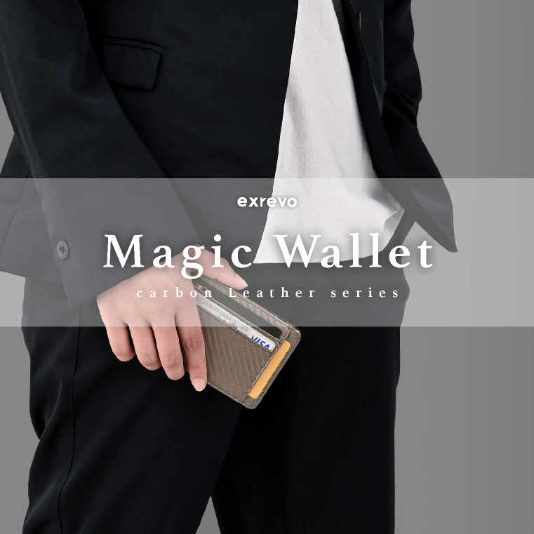 エクレボ exrevo 財布 メンズ 二つ折り マジックウォレット マネークリップ コンパクト （ブラック） ブラック