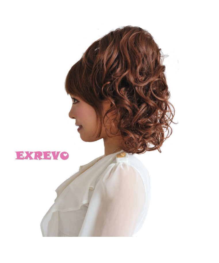 "Ecrevo exrevo [Wig Ponytail] Easy to attach just by putting it over your natural hair "Hime Mori Wig" Graduation Ceremony Coming-of-Age Ceremony Mega Volume Party Bun Wedding Wick Uii"