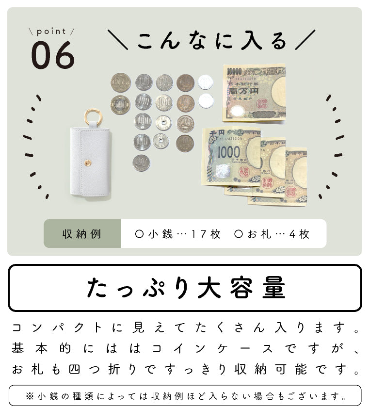 エクレボ exrevo コインケース ミニ財布 レディース カラビナ キーホルダー キーホルダー 合皮 PUレザー 革 ナノポケット コインパーキング （グレージュ） グレージュ