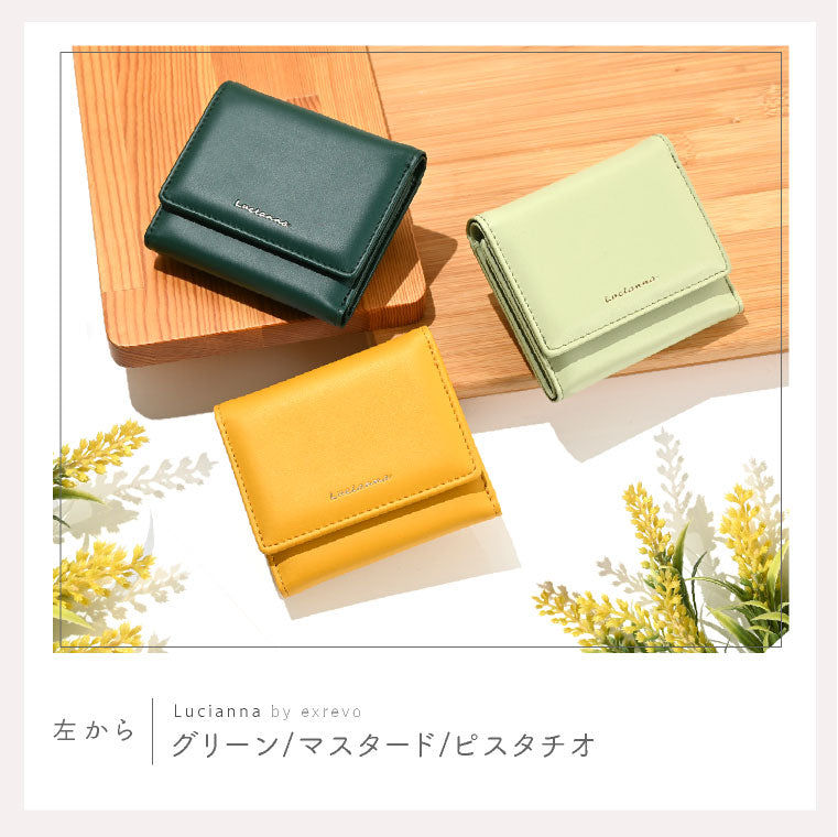 エクレボ exrevo 財布 レディース コンパクト ミニ財布 可愛い 三つ折り財布 小さい財布 カード収納 小銭入れ 二つ折り財布 プチプラ シルバー ゴールド スリム 極小財布 メ
