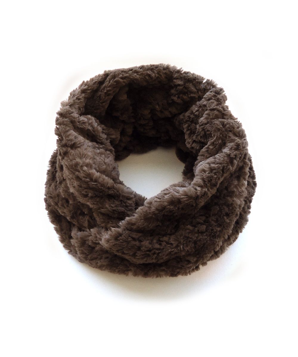 "Ecrevo exrevo irresistibly fluffy and warm 【Fur Snood】 Ladies Neck Warmer Fur Volume Fur Touch Wine Tippet Scarf"