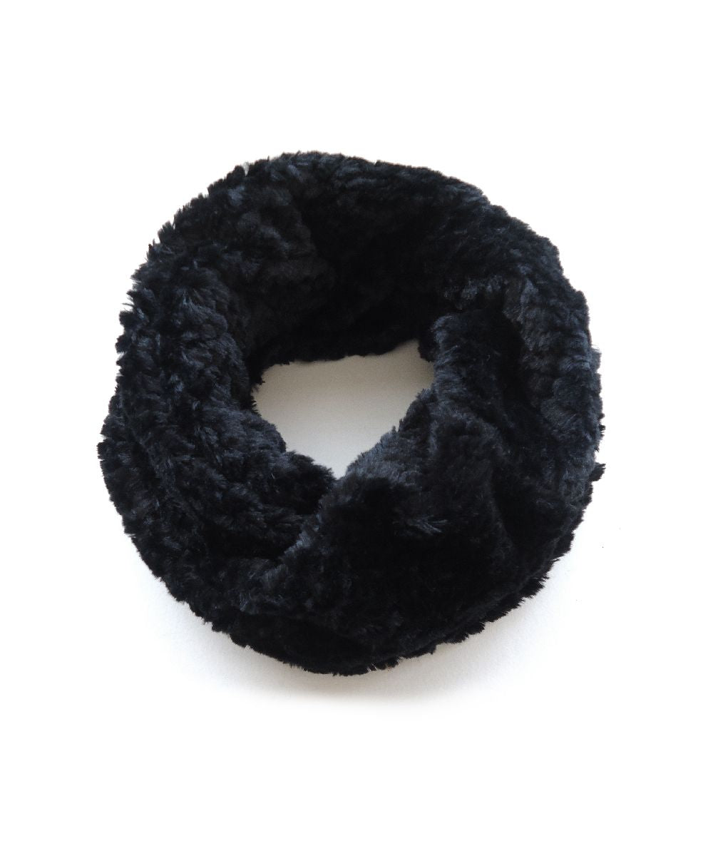 "Ecrevo exrevo irresistibly fluffy and warm 【Fur Snood】 Ladies Neck Warmer Fur Volume Fur Touch Wine Tippet Scarf"