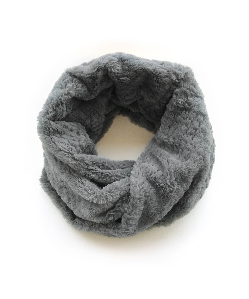 "Ecrevo exrevo irresistibly fluffy and warm 【Fur Snood】 Ladies Neck Warmer Fur Volume Fur Touch Wine Tippet Scarf"