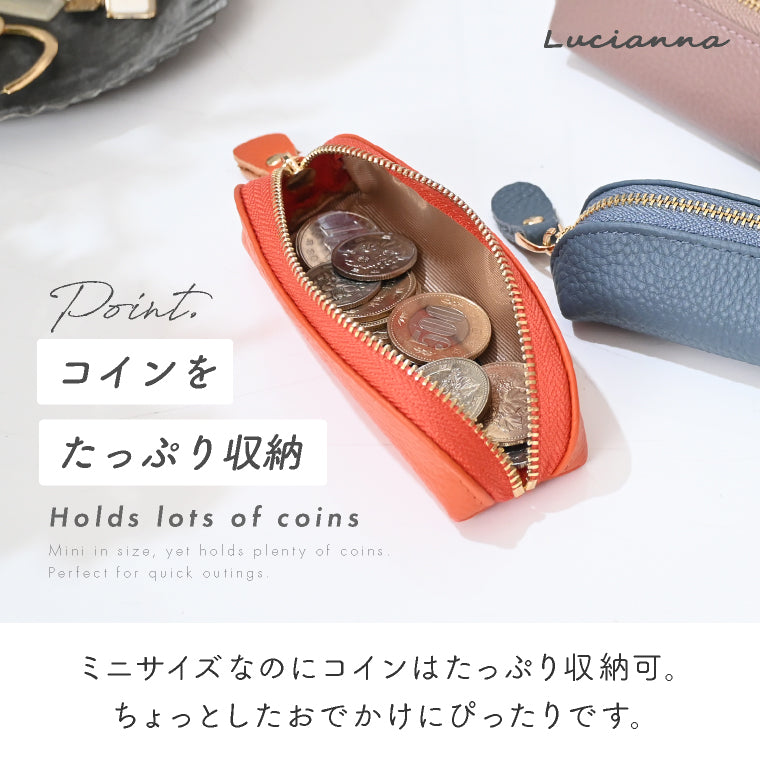 エクレボ exrevo 小銭入れ コインケース 縦長 牛革 コインケース 小型 てのひらサイズ レディース コンパクト 小さい 薄型 折りたたみ  軽量 ミニ財布 メンズ 革 ポーチ 小物入れ かわいい （ブラック） ブラック