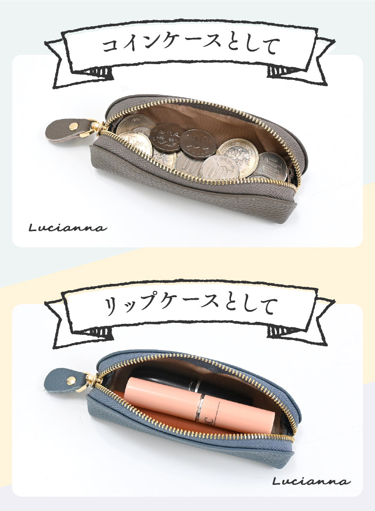 エクレボ exrevo 小銭入れ コインケース 縦長 牛革 コインケース 小型 てのひらサイズ レディース コンパクト 小さい 薄型 折りたたみ  軽量 ミニ財布 メンズ 革 ポーチ 小物入れ かわいい （ブラック） ブラック