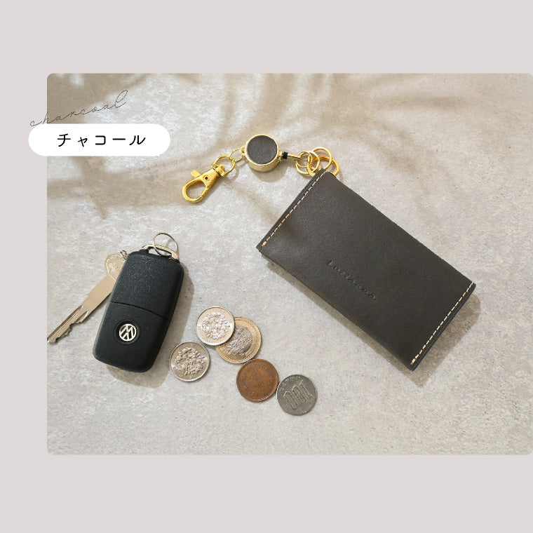 エクレボ exrevo 【 日本製 】 小銭入れ 本革 コインケース キーケース スリム てのひらサイズ メンズ コンパクト 小さい 極小 薄型 折りたたみ  軽量 ミニ財布 レディース 革 国産レザー スマートキー （トープ） トープ