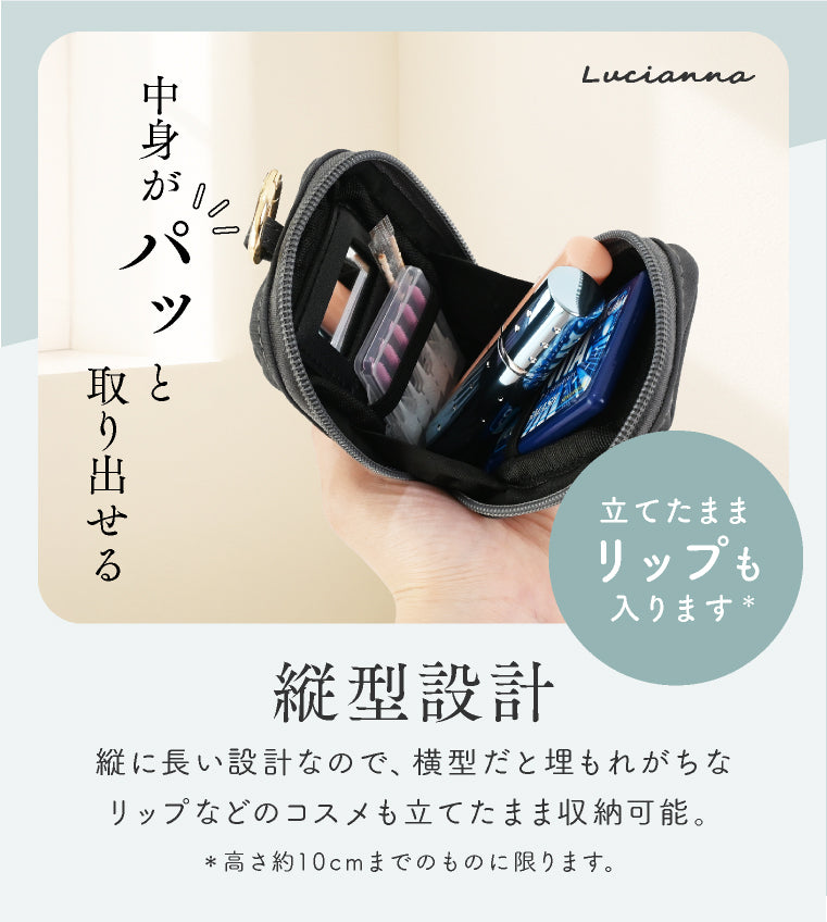 エクレボ exrevo お直しポーチ 鏡付き 化粧ポーチ メイクポーチ つまようじケース スマートキーケース ミニポーチ 金具付き  大容量 コスメポーチ 縦型 小さめ リップケース （さくらピンク） さくらピンク
