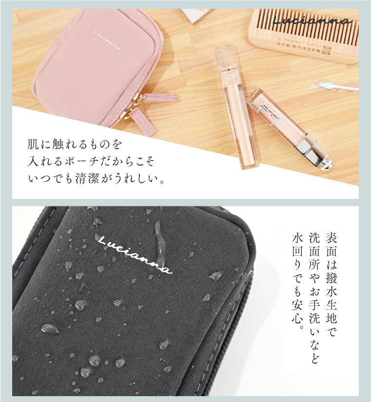 エクレボ exrevo お直しポーチ 鏡付き 化粧ポーチ メイクポーチ つまようじケース スマートキーケース ミニポーチ 金具付き  大容量 コスメポーチ 縦型 小さめ リップケース （さくらピンク） さくらピンク