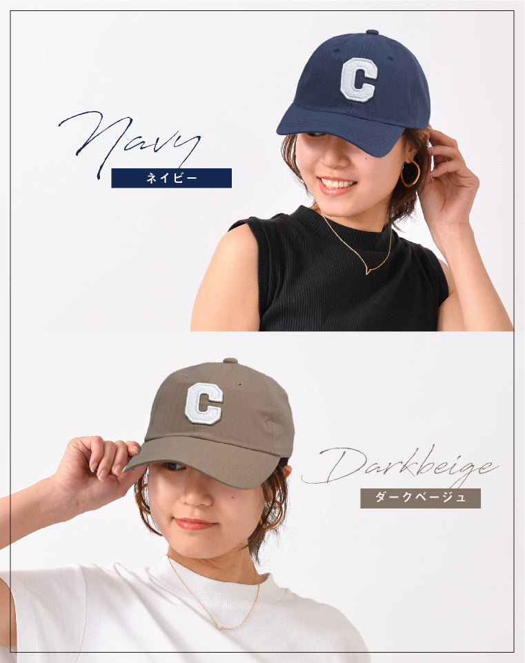 エクレボ exrevo キャップ レディース メンズ 深め 春夏 韓国製 イニシャル アルファベット c ロゴ （ベージュ） ベージュ