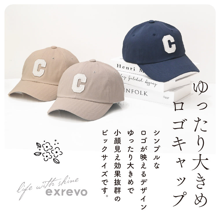 エクレボ exrevo キャップ メンズ 大きいサイズ 深め レディース 春夏 韓国製 ロゴ （ブラック） ブラック