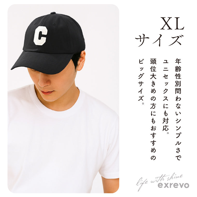 エクレボ exrevo キャップ メンズ 大きいサイズ 深め レディース 春夏 韓国製 ロゴ （ブラック） ブラック