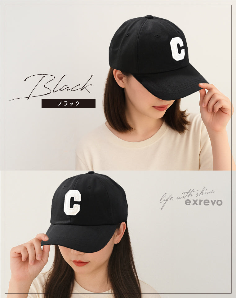 エクレボ exrevo キャップ メンズ 大きいサイズ 深め レディース 春夏 韓国製 ロゴ （ブラック） ブラック