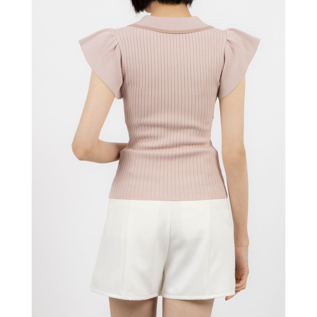 ココエアリー coco airy line collar knit tops （PINK） PINK