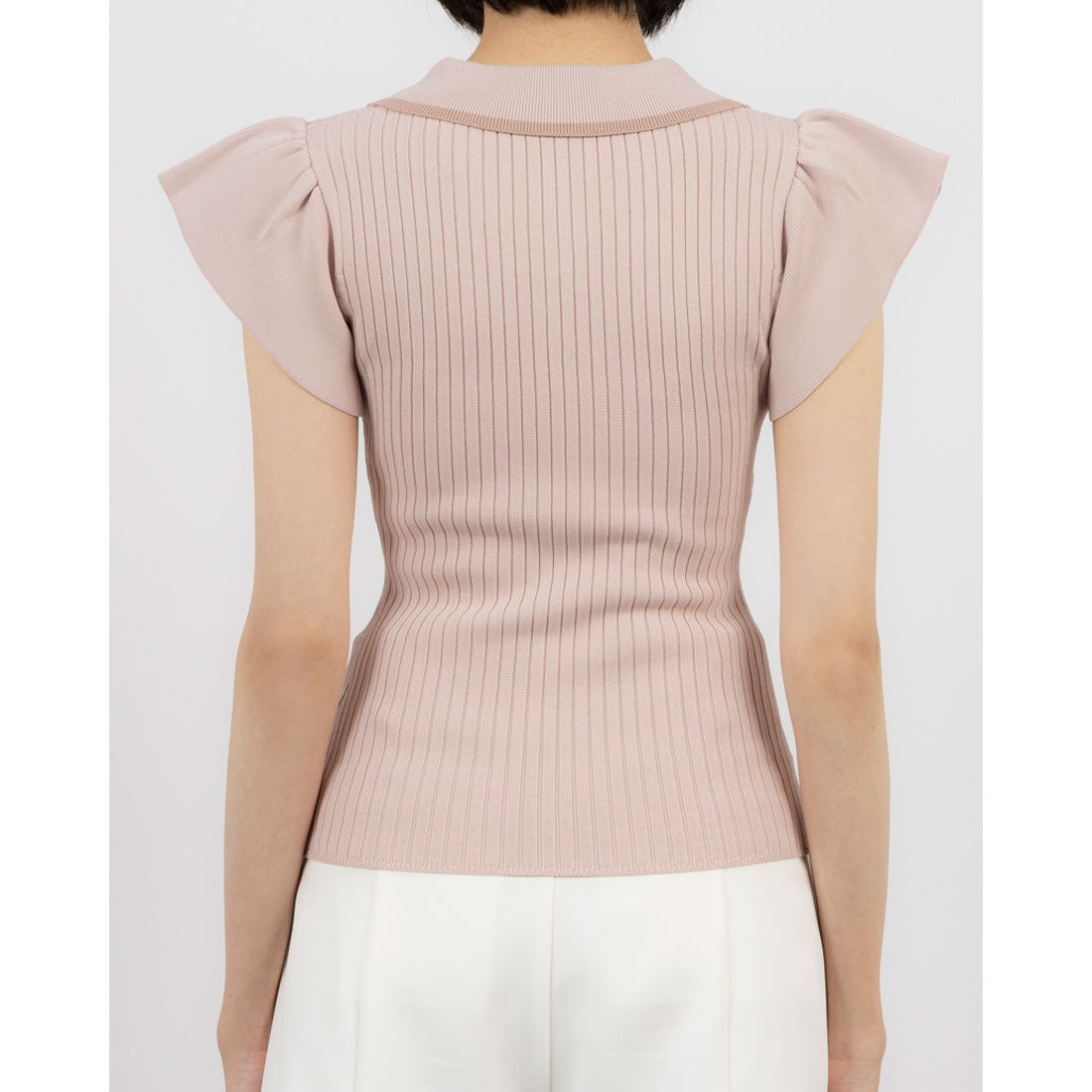ココエアリー coco airy line collar knit tops （PINK） PINK