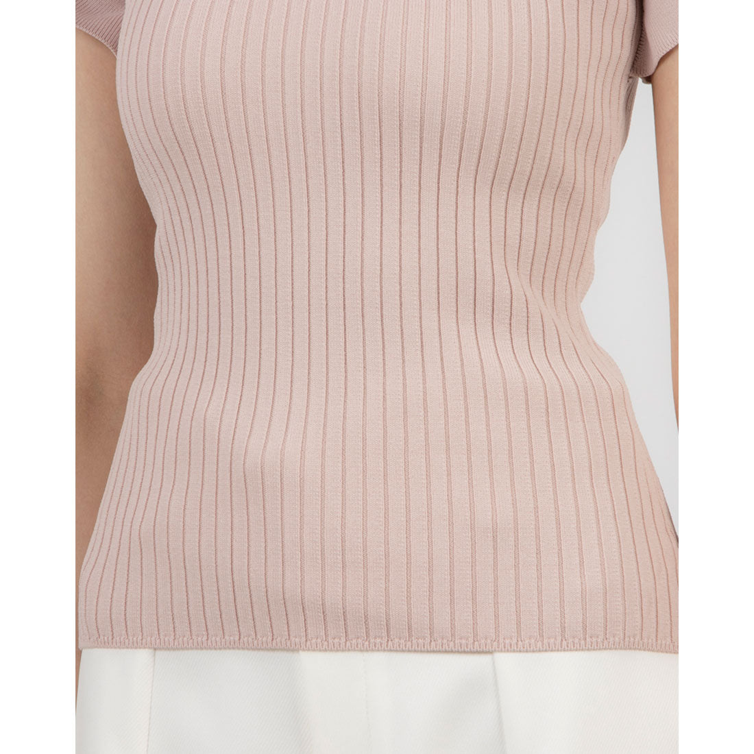 ココエアリー coco airy line collar knit tops （PINK） PINK