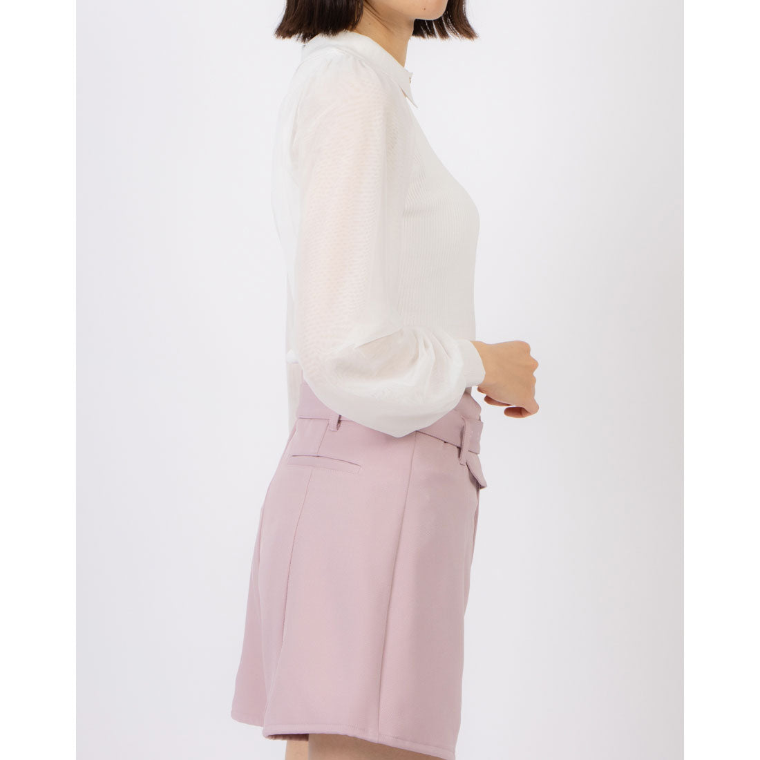 ココエアリー coco airy tulle sleeve knit tops （O.WHT） O.WHT