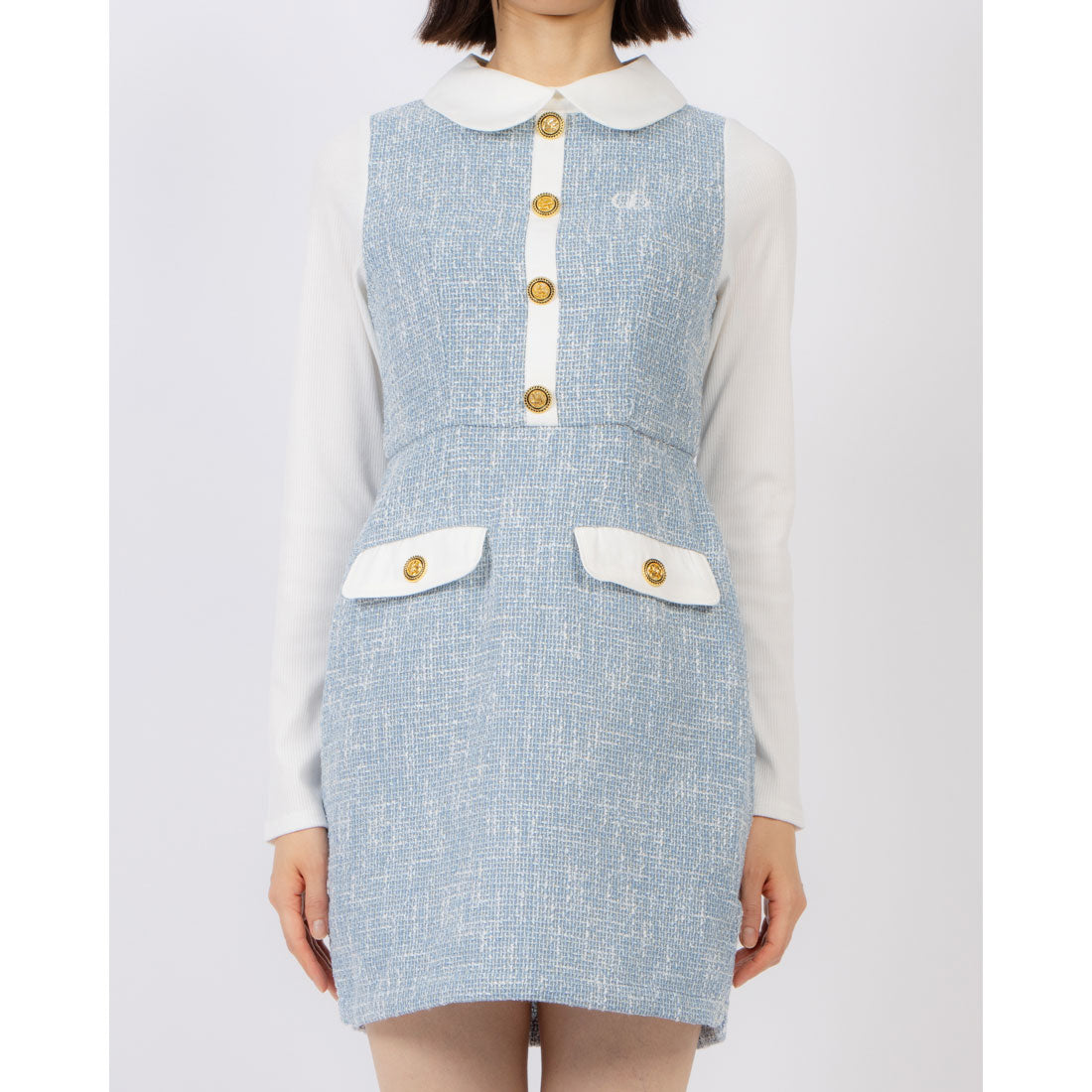 ココエアリー coco airy tweed onepiece （L.BLUE） L.BLUE