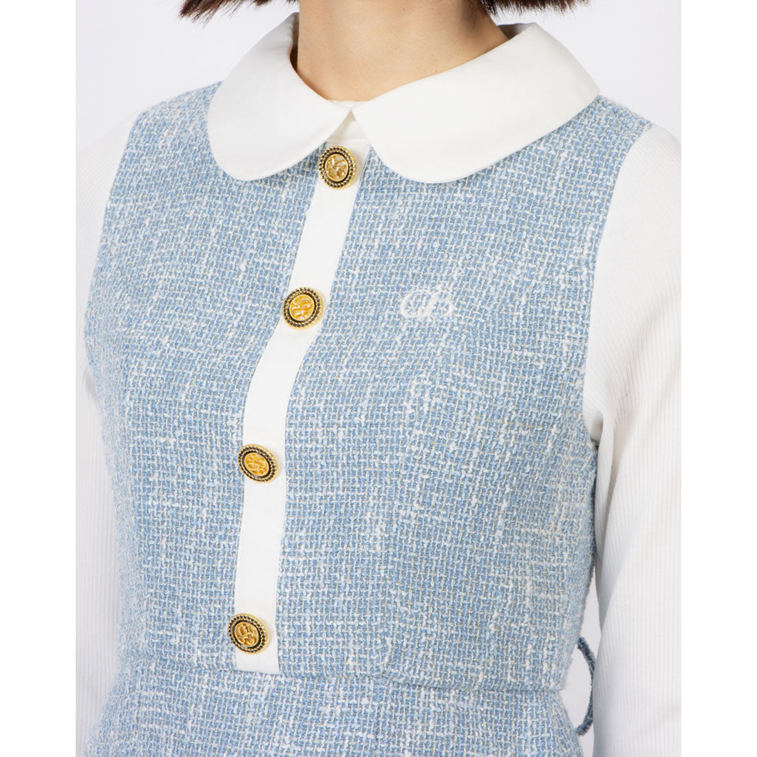 ココエアリー coco airy tweed onepiece （L.BLUE） L.BLUE